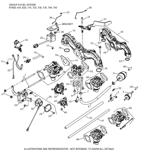 Part Location Diagram of KH-32-853-99-S MTD CARBURETOR KIT